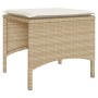 Sofá de jardín 2 plazas con mesa y taburetes ratán PE beige by , Outdoor sofas - Ref: Foro24-4003894, Price: 205,30 €, Discou...