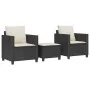 Mesita y sillas con cojines 3 piezas ratán sintético negro by , Garden sets - Ref: Foro24-4003896, Price: 229,26 €, Discount: %