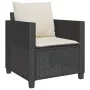 Kleiner Tisch und Stühle mit 3-teiligen schwarzen Kunststoff-Rattan-Kissen. von , Gartensets - Ref: Foro24-4003896, Preis: 22...