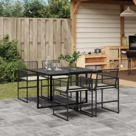Gartenmöbel-Set, 5-teilig, mit schwarzen Polstern aus synthetischem Rattan von , Gartensets - Ref: Foro24-3295023, Preis: 436...