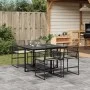 Set de muebles jardín 5 pzas con cojines ratán sintético negro by , Garden sets - Ref: Foro24-3295023, Price: 344,96 €, Disco...
