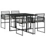 Gartenmöbel-Set, 5-teilig, mit schwarzen Polstern aus synthetischem Rattan von , Gartensets - Ref: Foro24-3295023, Preis: 309...