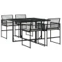 Set de muebles jardín 5 pzas con cojines ratán sintético negro by , Garden sets - Ref: Foro24-3295023, Price: 344,96 €, Disco...