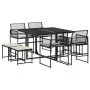 Garten-Essgruppe 9-teilig mit schwarzen Polstern aus synthetischem Rattan von , Gartensets - Ref: Foro24-3295028, Preis: 503,...