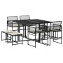Set de comedor de jardín 9 pzas y cojines ratán sintético negro by , Garden sets - Ref: Foro24-3295028, Price: 394,91 €, Disc...