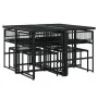 Garten-Essgruppe 9-teilig mit schwarzen Polstern aus synthetischem Rattan von , Gartensets - Ref: Foro24-3295028, Preis: 503,...