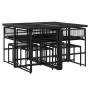 Set de comedor de jardín 9 pzas y cojines ratán sintético negro by , Garden sets - Ref: Foro24-3295028, Price: 394,91 €, Disc...