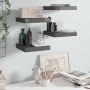Floating wall shelf 4 pcs glossy gray MDF 23x23.5x3.8 cm by vidaXL, Shelves and shelves - Ref: Foro24-323783, Price: 32,26 €,...