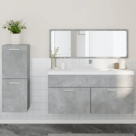 Badezimmermöbel-Set, 2-teilig, aus grauem Beton-Sperrholz. von , Badezimmermöbel - Ref: Foro24-3308534, Preis: 104,13 €, Raba...
