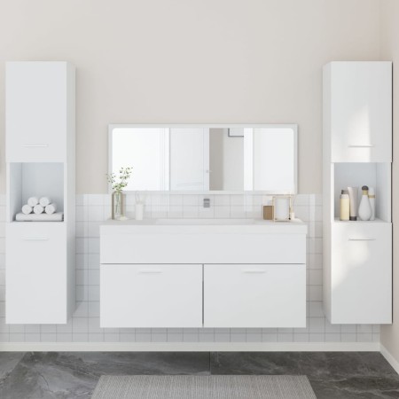 4-teiliges Badezimmermöbelset aus weißem Sperrholz von , Badezimmermöbel - Ref: Foro24-3308536, Preis: 185,49 €, Rabatt: %