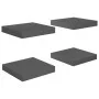 Floating wall shelf 4 pcs glossy gray MDF 23x23.5x3.8 cm by vidaXL, Shelves and shelves - Ref: Foro24-323783, Price: 32,26 €,...