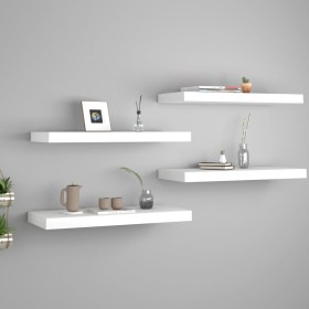 Estante flotante de pared 4 uds MDF blanco 60x23,5x3,8 cm de vidaXL, Estantes y estanterías - Ref: Foro24-323813, Precio: 49,...