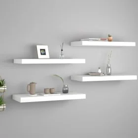 Floating wall shelf 4 units white MDF 60x23.5x3.8 cm by vidaXL, Shelves and shelves - Ref: Foro24-323813, Price: 50,97 €, Dis...