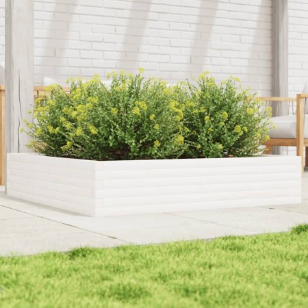 Massive weiße Kiefernholz-Blumenkasten 110x110x23 cm von , Töpfe und Pflanzgefäße - Ref: Foro24-847214, Preis: 103,66 €, Raba...