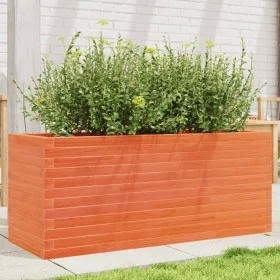 Jardinera de madera maciza de pino marrón cera 110x40x45,5 cm by , Pots and planters - Ref: Foro24-847275, Price: 137,60 €, D...