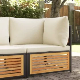 Sofá de jardín de esquina con cojines madera maciza de acacia by , Modular outdoor sofas - Ref: Foro24-367645, Price: 149,42 ...