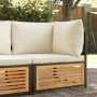 Sofá de jardín de esquina con cojines madera maciza de acacia by , Modular outdoor sofas - Ref: Foro24-367645, Price: 149,42 ...