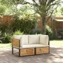 Sofá de jardín de esquina con cojines madera maciza de acacia by , Modular outdoor sofas - Ref: Foro24-367645, Price: 149,42 ...