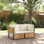 Sofá de jardín de esquina con cojines madera maciza de acacia by , Modular outdoor sofas - Ref: Foro24-367645, Price: 152,05 ...