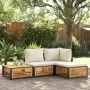 Gartenhocker mit Akazienholz-Kissen 68x68x30 cm. von , Modulare Sofas für den Außenbereich - Ref: Foro24-367647, Preis: 109,1...
