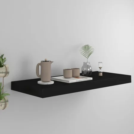 Black floating wall shelf MDF 60x23.5x3.8 cm by vidaXL, Shelves and shelves - Ref: Foro24-323832, Price: 22,40 €, Discount: %