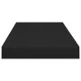 Black floating wall shelf MDF 60x23.5x3.8 cm by vidaXL, Shelves and shelves - Ref: Foro24-323832, Price: 22,40 €, Discount: %