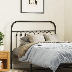 Black metal headboard 100 cm by , Headboards and footboards - Ref: Foro24-376629, Price: 41,15 €, Discount: %