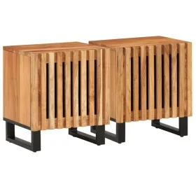 Mesitas de noche 2 uds madera maciza de acacia 40x34x46 cm by , Nightstands - Ref: Foro24-377419, Price: 100,51 €, Discount: %