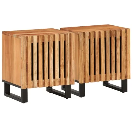 Mesitas de noche 2 uds madera maciza de acacia 40x34x46 cm by , Nightstands - Ref: Foro24-377419, Price: 100,51 €, Discount: %
