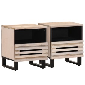 Zwei Nachttische aus gebleichtem Mangoholz, 40x34x46 cm. von , Nachttische - Ref: Foro24-377473, Preis: 81,45 €, Rabatt: %