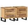 Mesitas de noche 2 uds madera maciza mango rugosa 40x34x46 cm de , Mesitas de noche - Ref: Foro24-377427, Precio: 128,18 €, D...