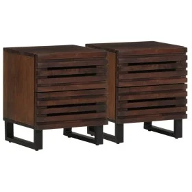 Mesitas de noche 2 uds madera maciza de mango 40x34x46 cm by , Nightstands - Ref: Foro24-377431, Price: 104,53 €, Discount: %