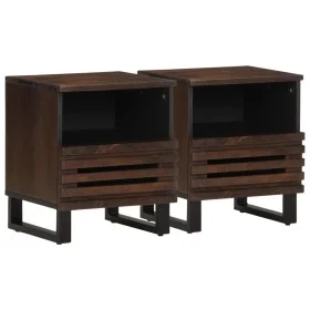 Mesitas de noche 2 uds madera maciza de mango 40x34x46 cm by , Nightstands - Ref: Foro24-377471, Price: 85,53 €, Discount: %