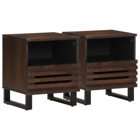 Nachttische, 2 Stück Massivholz aus Mangoholz, 40x34x46 cm. von , Nachttische - Ref: Foro24-377471, Preis: 86,37 €, Rabatt: %