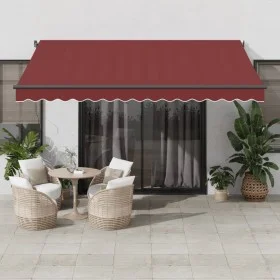 Toldo retráctil manual color burdeos 400x350 cm by , Awnings - Ref: Foro24-3214998, Price: 346,36 €, Discount: %