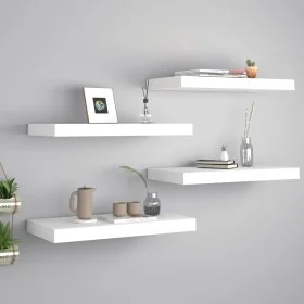 Floating wall shelves 4 pcs white MDF 50x23x3.8 cm by vidaXL, Shelves and shelves - Ref: Foro24-323810, Price: 58,15 €, Disco...