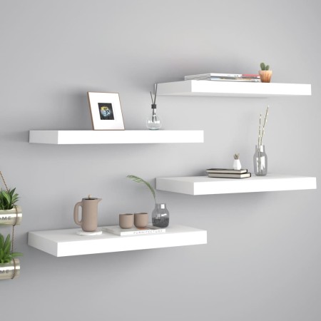 Floating wall shelves 4 pcs white MDF 50x23x3.8 cm by vidaXL, Shelves and shelves - Ref: Foro24-323810, Price: 57,08 €, Disco...