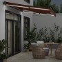 Toldo retráctil manual con luz LED marrón 350x250 cm by , Awnings - Ref: Foro24-3215742, Price: 272,58 €, Discount: %