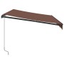 Toldo retráctil manual con luz LED marrón 350x250 cm by , Awnings - Ref: Foro24-3215742, Price: 272,58 €, Discount: %