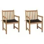 Sillas de jardín 2 uds madera maciza de teca con cojines negros von , Gartenstühle - Ref: Foro24-3062737, Preis: 303,04 €, Ra...