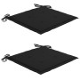 Sillas de jardín 2 uds madera maciza de teca con cojines negros by , Garden chairs - Ref: Foro24-3062737, Price: 316,94 €, Di...
