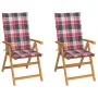 Gartenstühle 2 Stück mit roten Karo-Kissen aus Teakholz. von , Gartenstühle - Ref: Foro24-3062389, Preis: 269,65 €, Rabatt: %