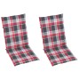 Sillas de jardín 2 uds con cojines cuadros rojos madera de teca de , Sillas de jardín - Ref: Foro24-3062389, Precio: 273,96 €...