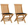 Gartenstühle, 2 Stück, mit schwarzen Kissen aus Teakholz. von , Gartenstühle - Ref: Foro24-3062467, Preis: 157,26 €, Rabatt: %