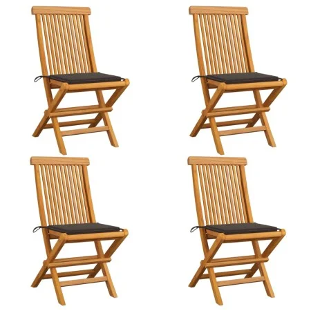 Garden chairs 4 units with taupe gray cushions teak wood by , Garden chairs - Ref: Foro24-3062576, Price: 259,53 €, Discount: %