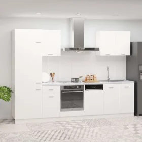 7-piece engineered wood kitchen furniture set in white by , Kitchen cabinets - Ref: Foro24-3067631, Price: 545,66 €, Discount: %