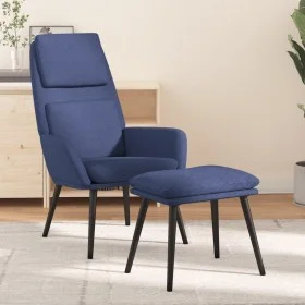 Sillón de relax con reposapiés tela azul de , Sillones - Ref: Foro24-3097772, Precio: 142,53 €, Descuento: %