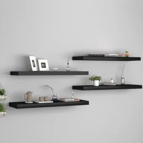Schwebende Wandregale 4 Stück MDF schwarz 80x23,5x3,8 cm von vidaXL, Regale und Regale - Ref: Foro24-323837, Preis: 69,54 €, ...