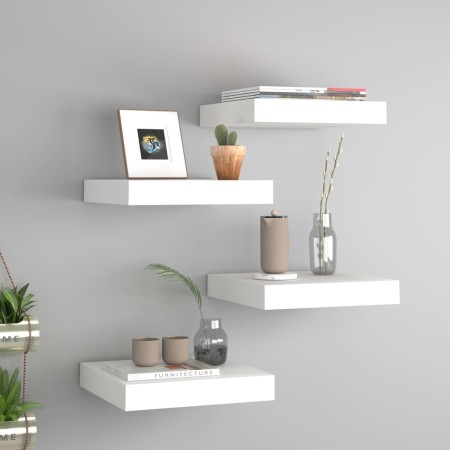 Schwebende Wandregale 4 Stück MDF weiß 23x23,5x3,8 cm von vidaXL, Regale und Regale - Ref: Foro24-323804, Preis: 40,62 €, Rab...