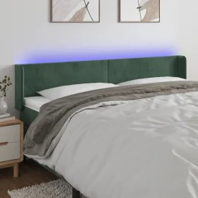 Cabecero con LED de terciopelo verde oscuro 183x16x78/88 cm de , Cabeceros y pies de cama - Ref: Foro24-3123019, Precio: 96,0...